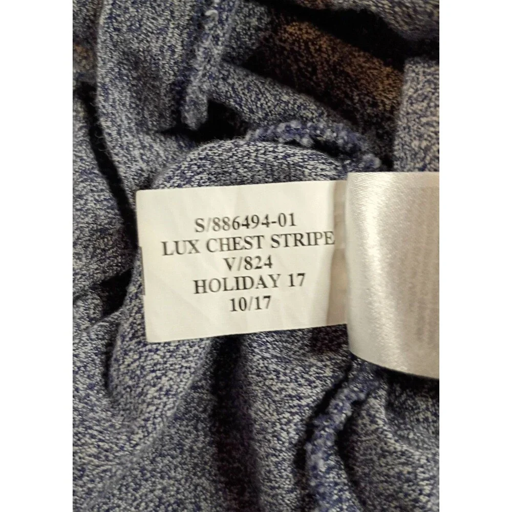 Banana Republic Luxury Touch Quarter Zip Mens L Gray Stripe